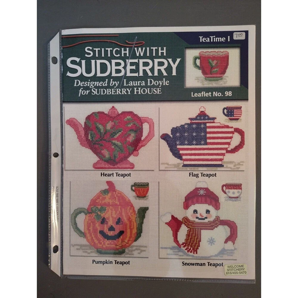 Sudberry House Tea Time I Cross Stitch Pattern Leaflet 98 Laura Doyle Vintage
